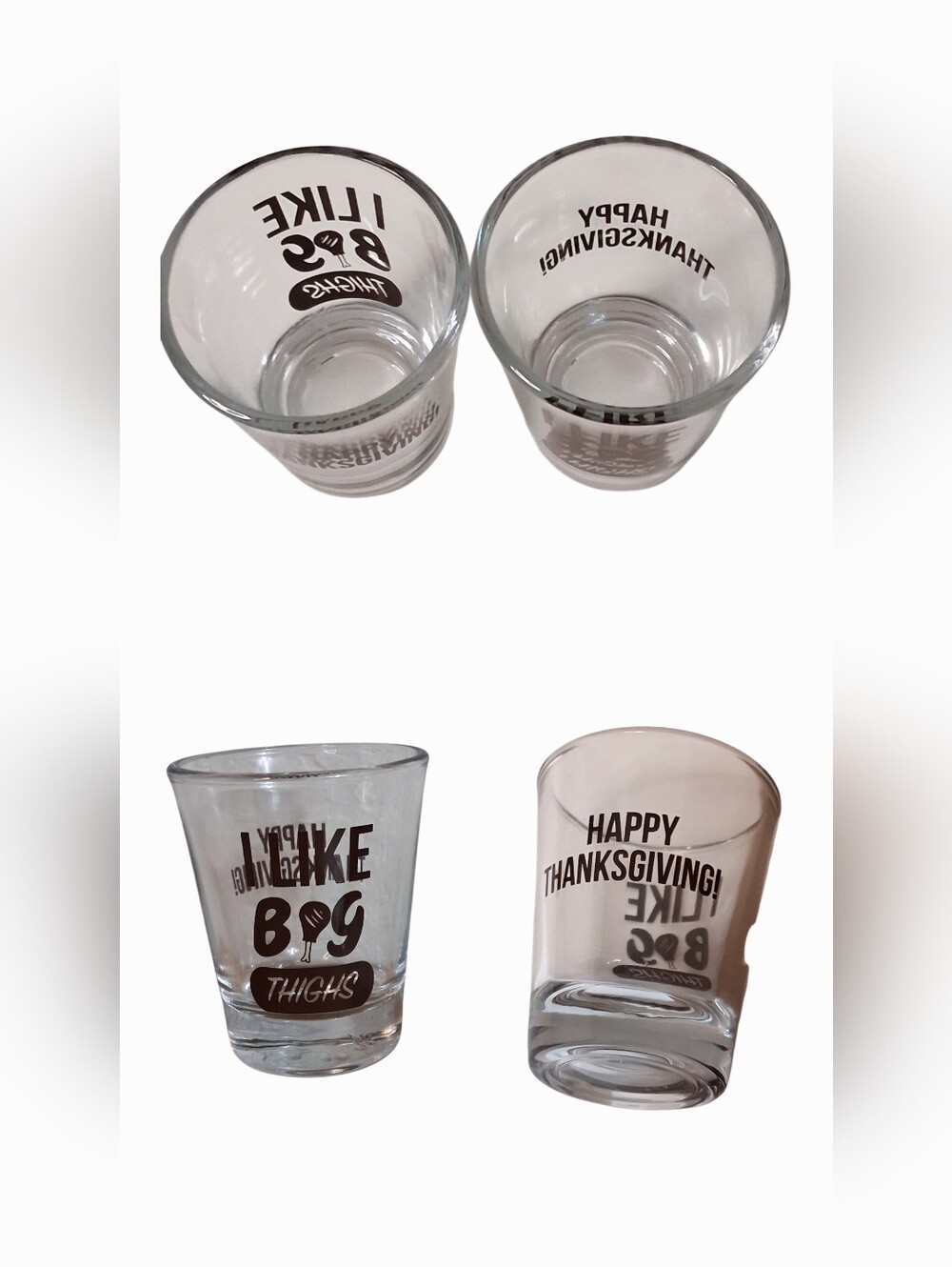 NEW Thanksgiving “I Like Big Thighs” Shot Glass | Set of 12 | Party Glasses